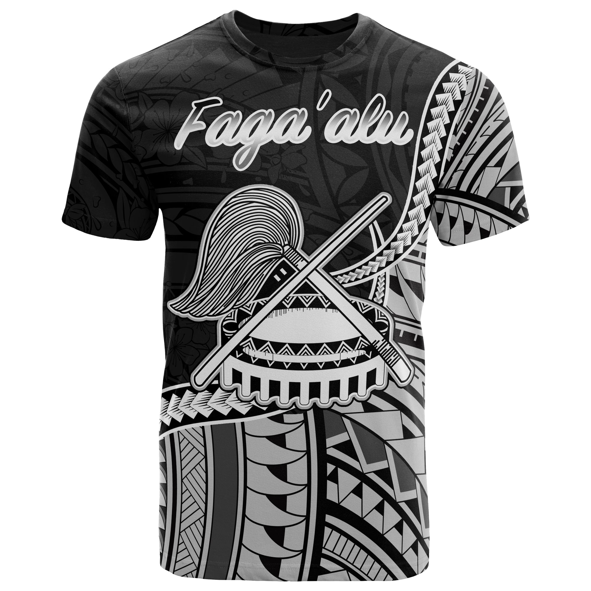 American Samoa T Shirt Fagaalu Polynesian Patterns Unisex Black - Polynesian Pride