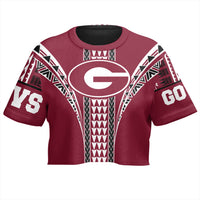 Hawaii - Farrington High All - over Print Crop Top T-shirt AH - Polynesian Pride