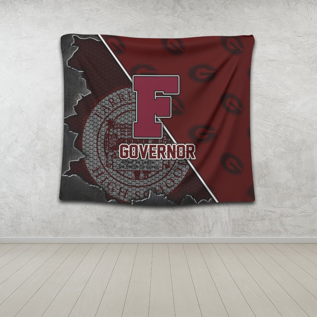 Hawaii - Farrington High Tapestry - AH Wall Tapestry Medium 80" x 68" Red - Polynesian Pride