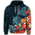 Hawaii Turtle Shark Manta Ray Hibiscus Plumeria Hoodie (Zip up) AH - Polynesian Pride