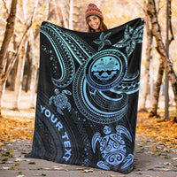Federated States of Micronesia Custom Personalised Premium Blanket - Blue Turtle - Polynesian Pride
