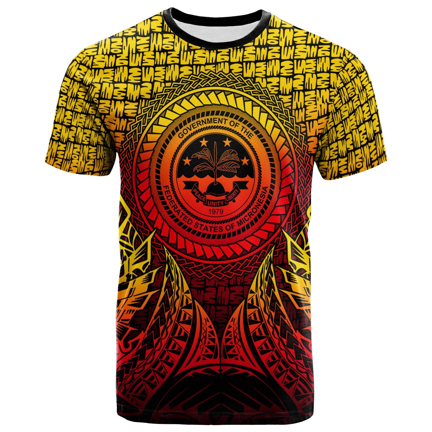 Federated States of Micronesia Pattern T Shirt Circle Pattern Yellow Unisex Yellow - Polynesian Pride