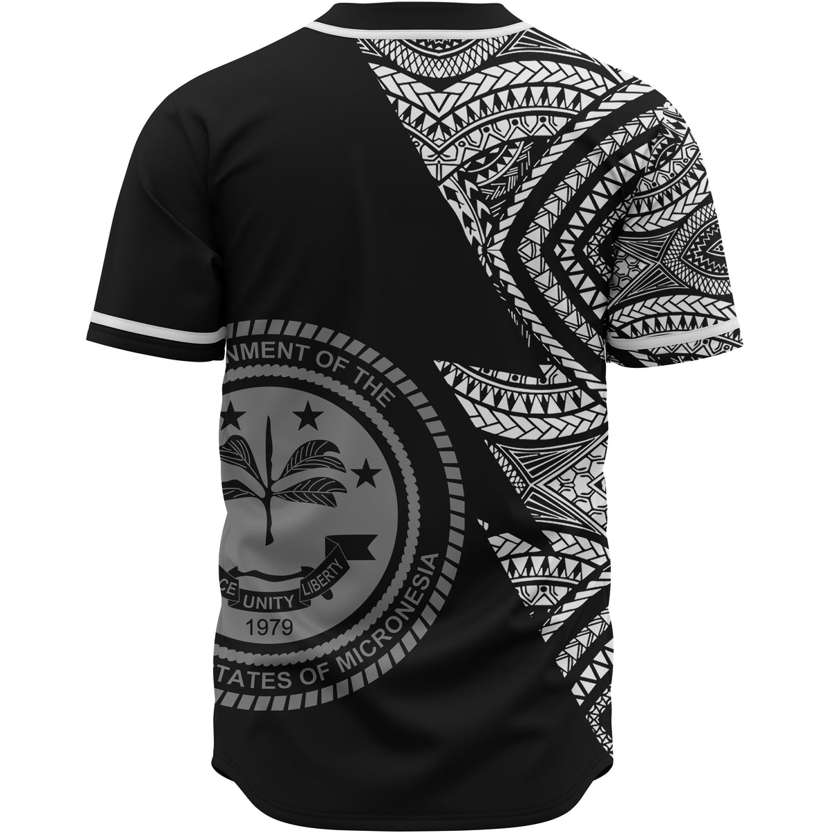 Federated States of Micronesia Custom Personalized Baseball Shirt - Flash Style White - Polynesian Pride