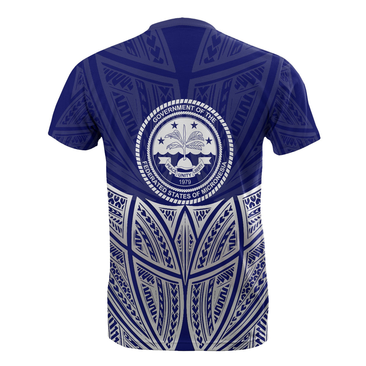 Federated States of Micronesia Polynesian T Shirt Blue Pride Map and Seal - Polynesian Pride