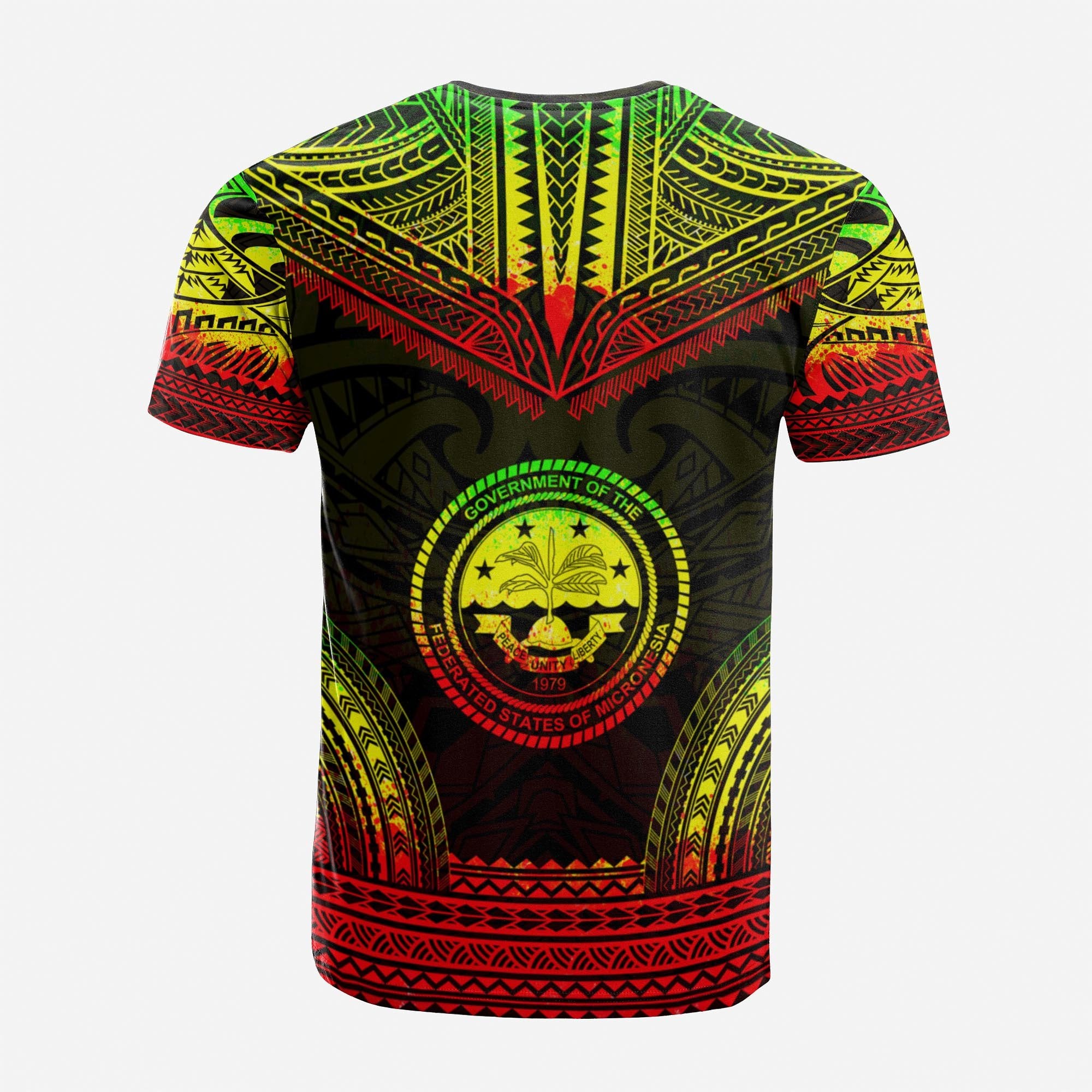 Federated States of Micronesia Custom T Shirt F S M Seal Polynesian Chief Tattoo Reggae Version Unisex Reggae - Polynesian Pride