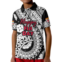 Custom Fiji Day Polo Shirt Masi Kesa Black Style LT9 - Polynesian Pride