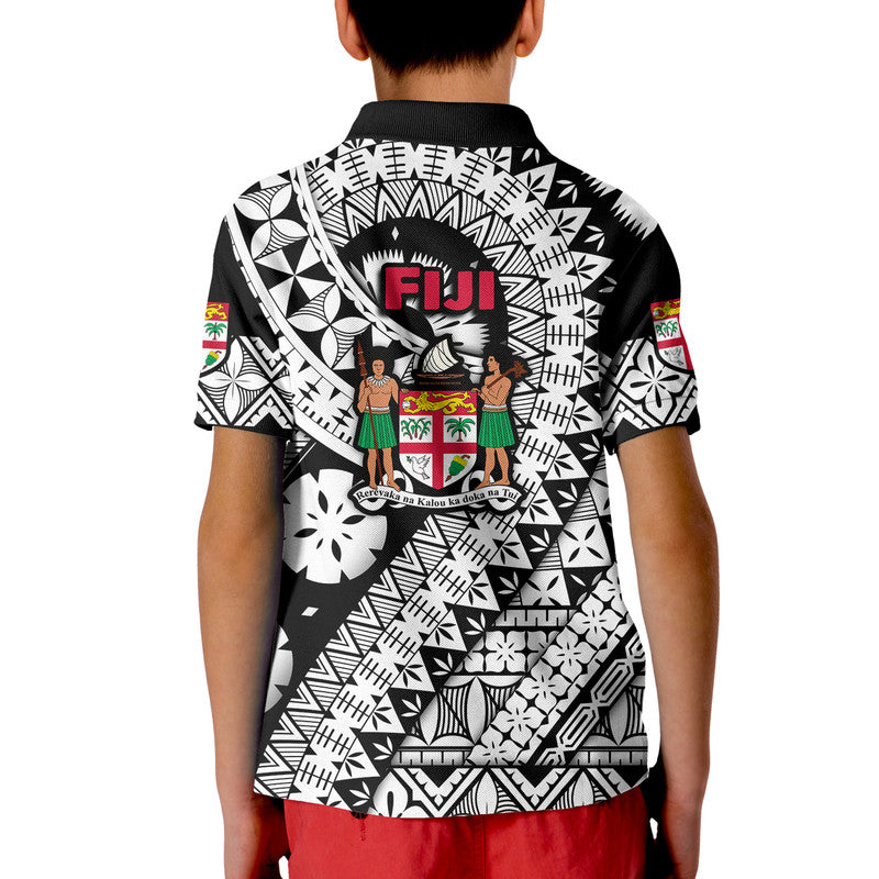 Fiji Day Polo Shirt Masi Kesa Black Style LT9 - Polynesian Pride