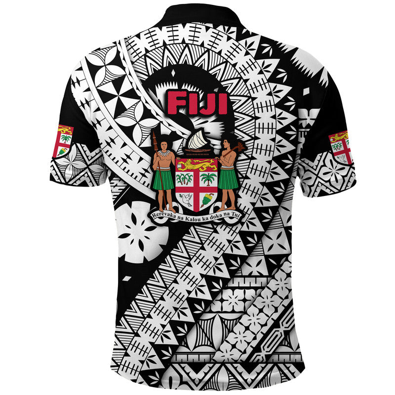 Fiji Day Polo Shirt Masi Kesa Black Style LT9 - Polynesian Pride