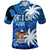 Custom Fiji Coat Of Arms Polo Shirt Masi Tapa Mixed Palm Tree No2 Blue Version LT9 Blue - Polynesian Pride