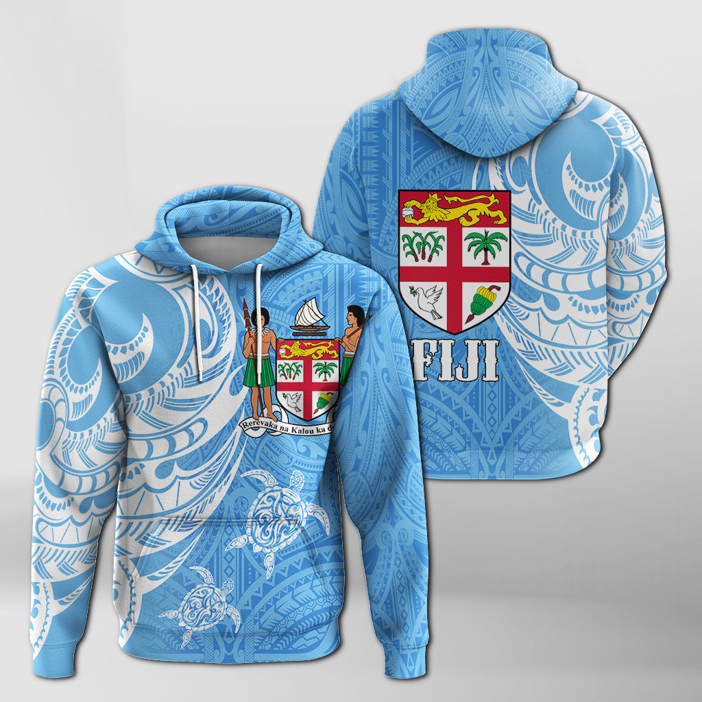 Fiji Coat of Arms Turquoise Color Hoodie LT7 - Polynesian Pride