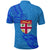 Custom Blue Polo Shirt Fiji Rugby Polynesian Waves Style - Polynesian Pride
