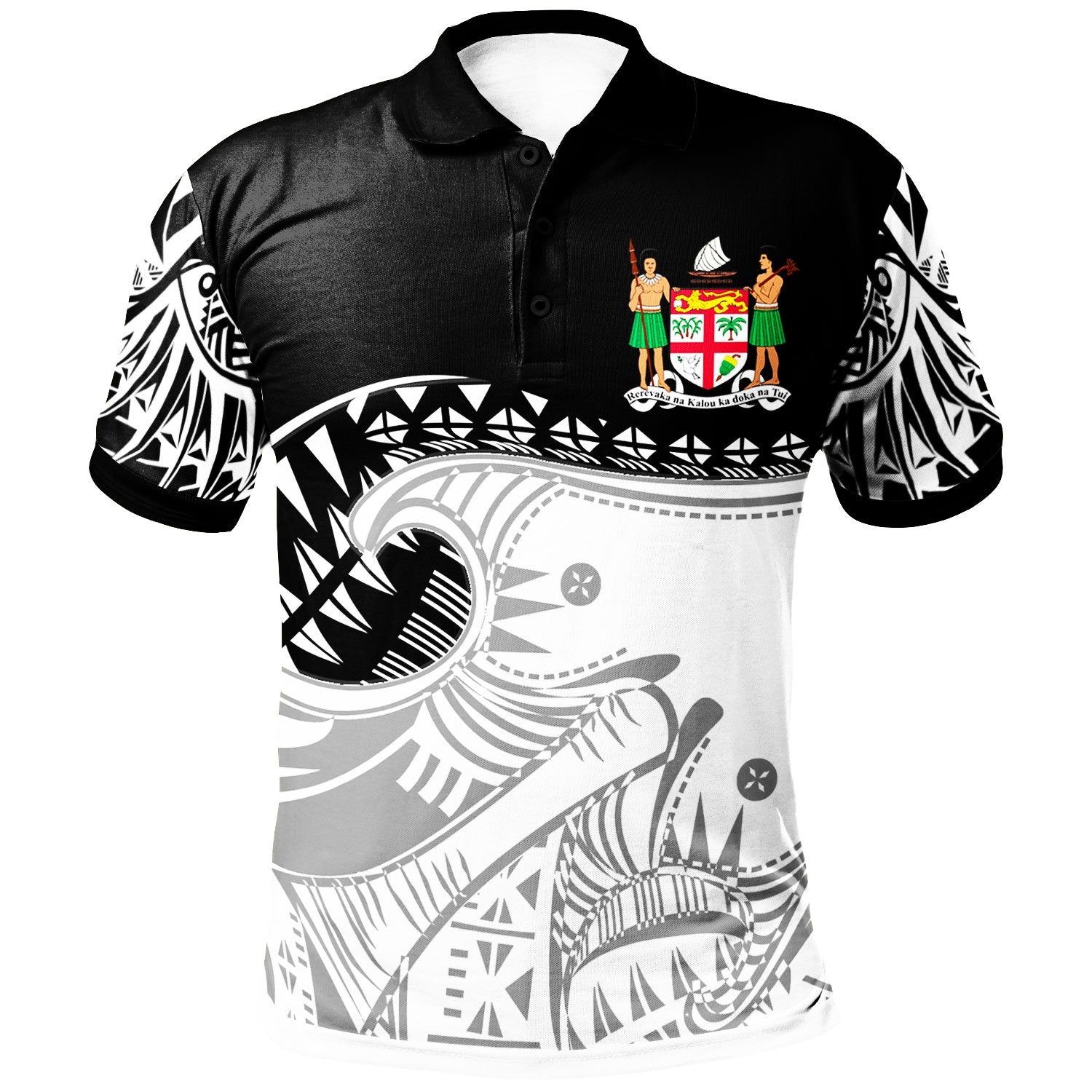 Fiji Custom Polo Shirt Dynamic Sport Style Unisex Black - Polynesian Pride