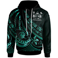 Fiji Hoodie The Flow of The Ocean Unisex Green - Polynesian Pride