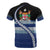 Fiji All Over T Shirt Fiji Coat of Arms Tribal Line Black Blue - Polynesian Pride