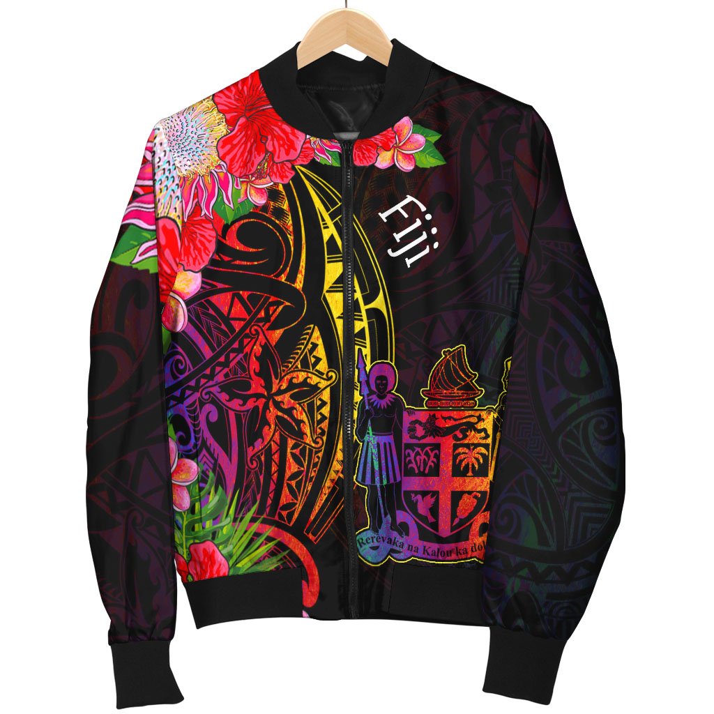 Fiji Men's Bomber Jacket - Tropical Hippie Style - Polynesian Pride