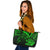 Fiji Leather Tote - Green Color Cross Style Black - Polynesian Pride