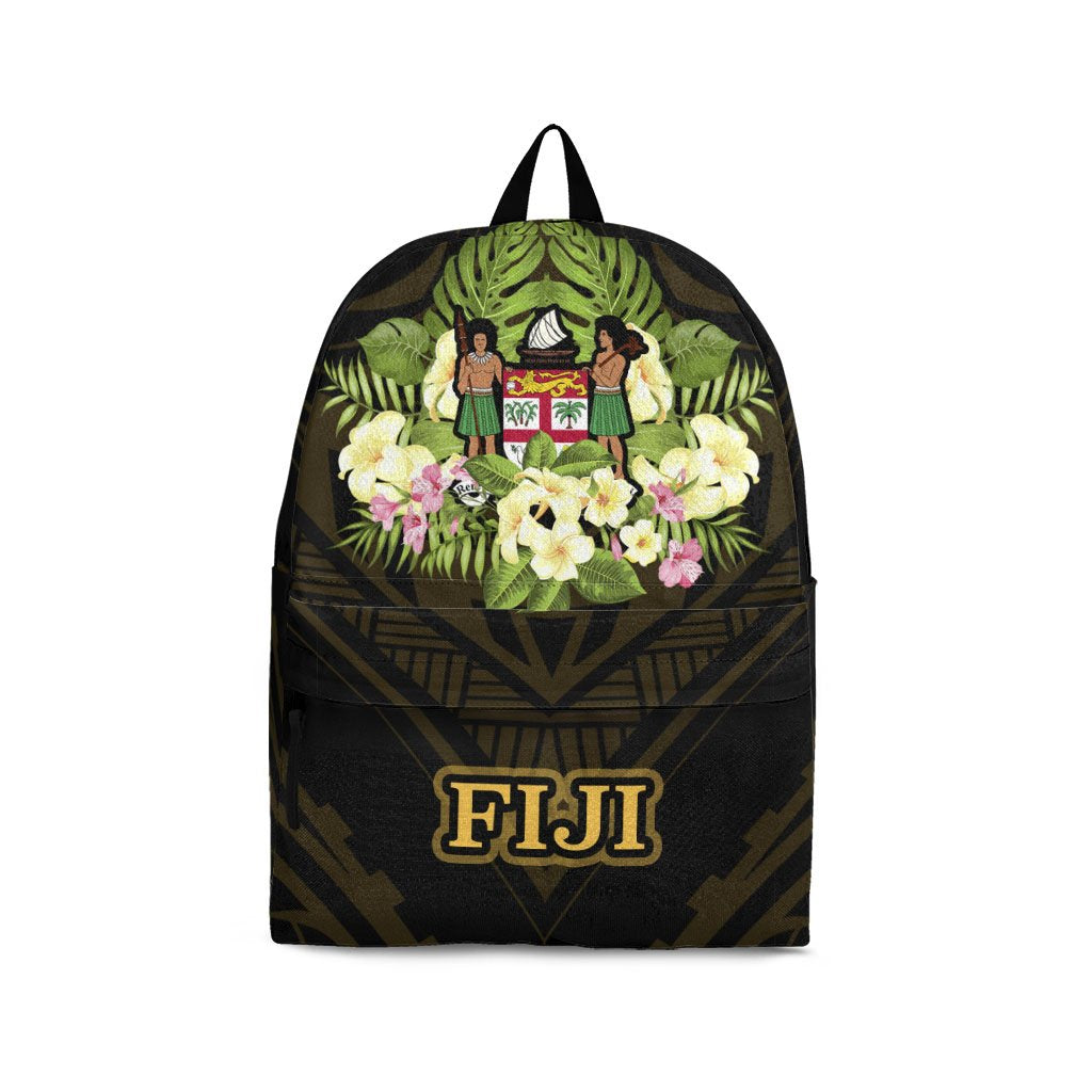 Fiji Backpack - Polynesian Gold Patterns Collection Black - Polynesian Pride