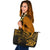 Fiji Leather Tote - Gold Color Cross Style Black - Polynesian Pride