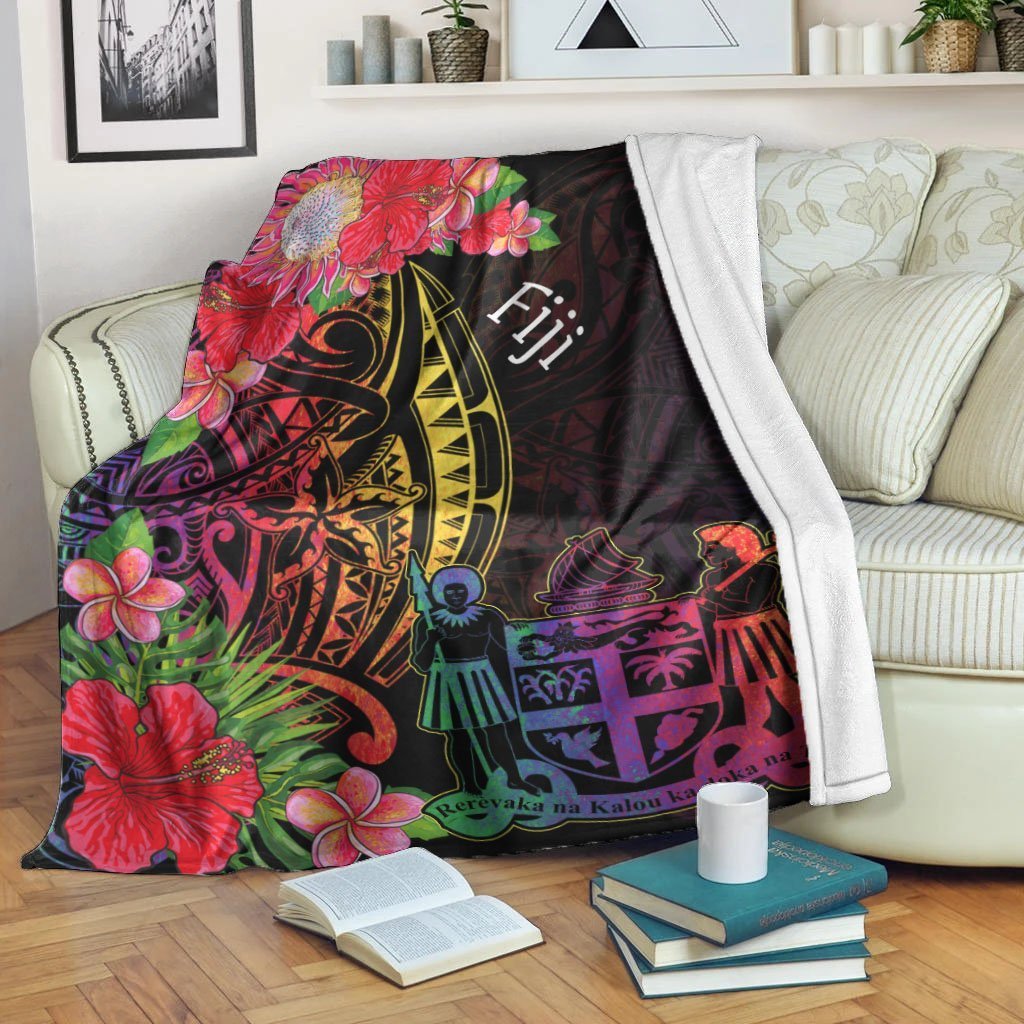 Fiji Premium Blanket - Tropical Hippie Style White - Polynesian Pride