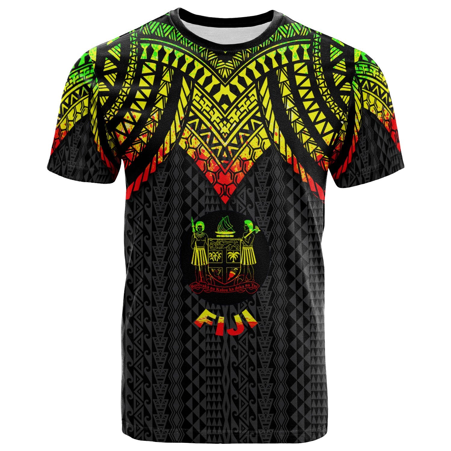 Fiji T Shirt Polynesian Armor Style Reagge Unisex Reagge - Polynesian Pride