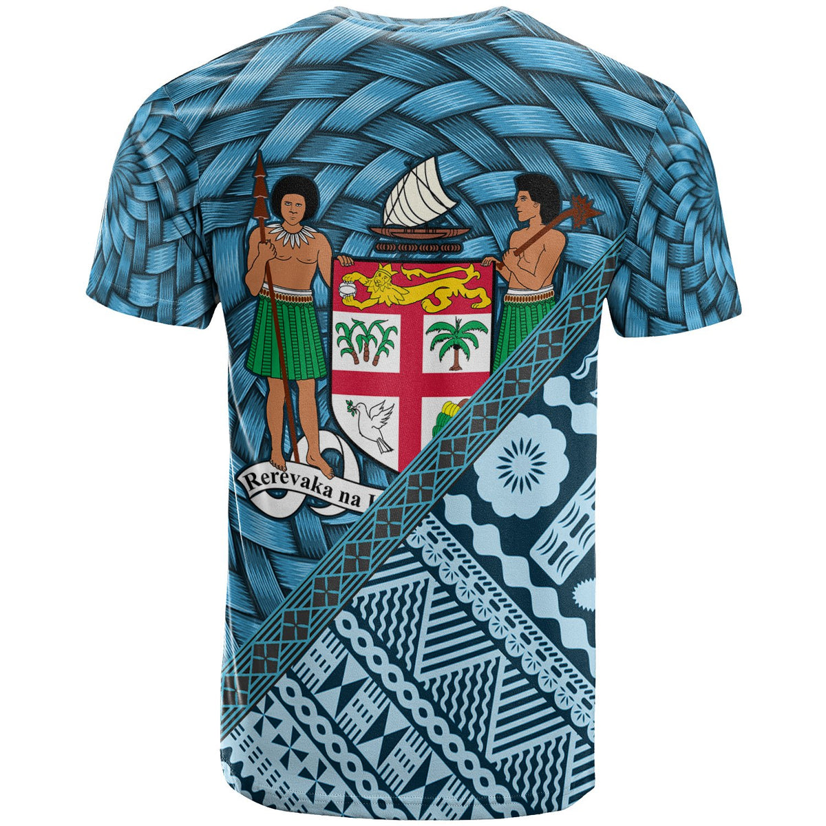 Fiji T Shirt Ba Tapa Patterns With Bamboo - Polynesian Pride