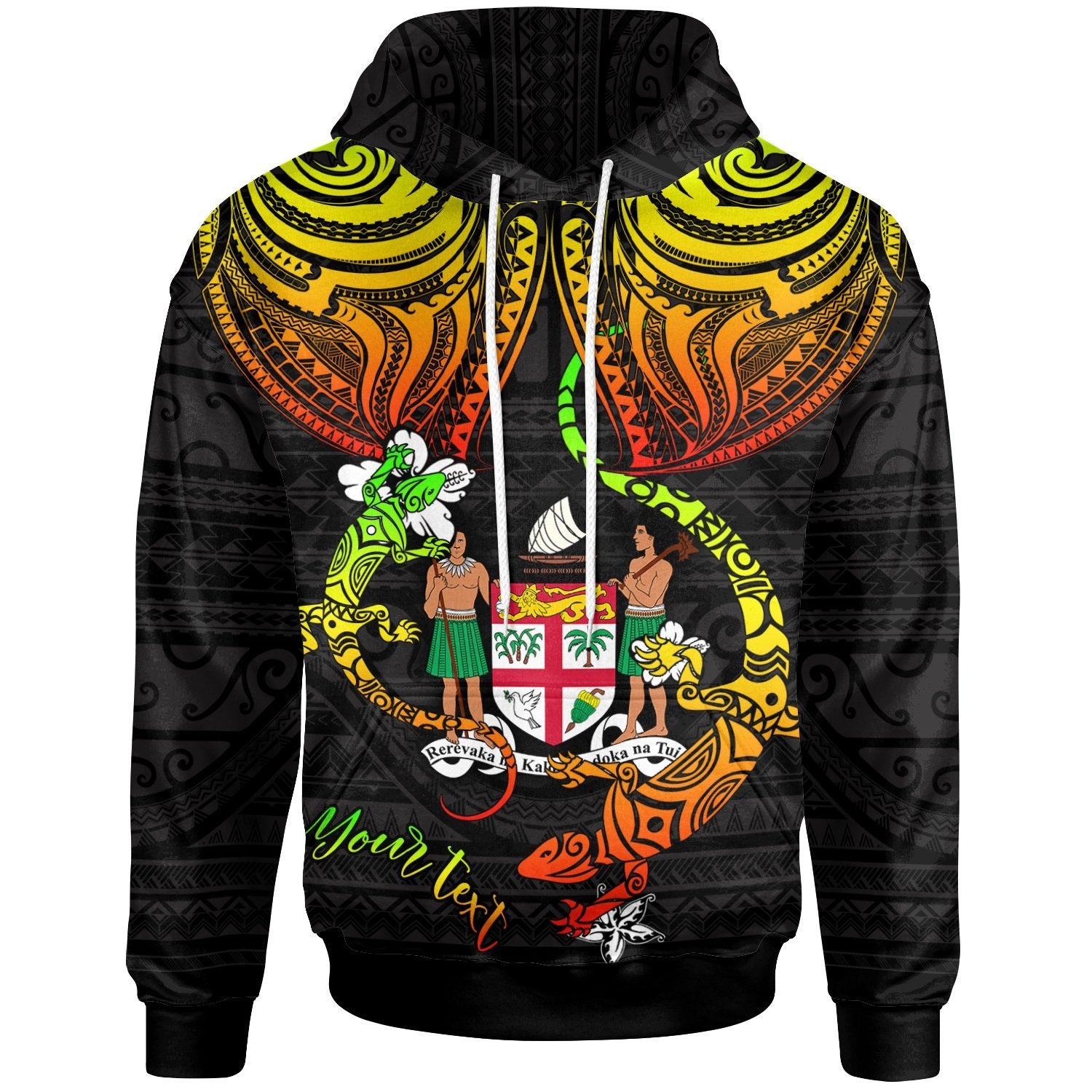 Fiji Custom Hoodie Lizard Good Chest Unisex Reggae - Polynesian Pride