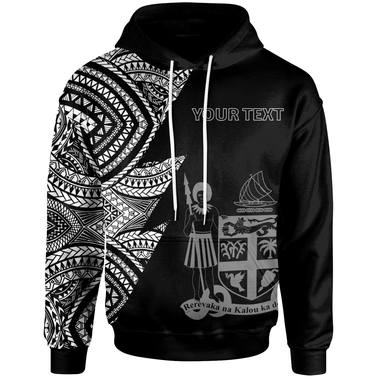 Fiji Custom Personalized Hoodie Flash Style White Unisex White - Polynesian Pride