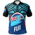 Fiji Polo Shirt Polynesian Pattern With Flag Unisex Blue - Polynesian Pride