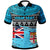 Fiji Custom Polo Shirt Viti Tapa Pattern With Flag Unisex Blue - Polynesian Pride