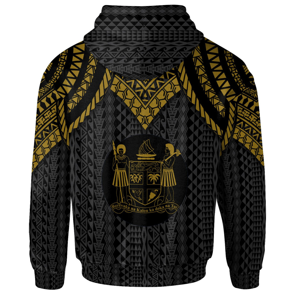 Fiji Hoodie Polynesian Armor Style Gold - Polynesian Pride