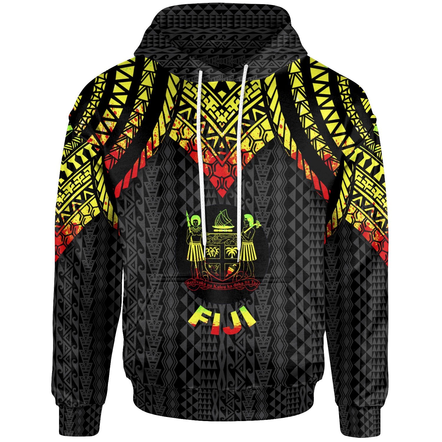 Fiji Hoodie Polynesian Armor Style Reagge Unisex Reagge - Polynesian Pride