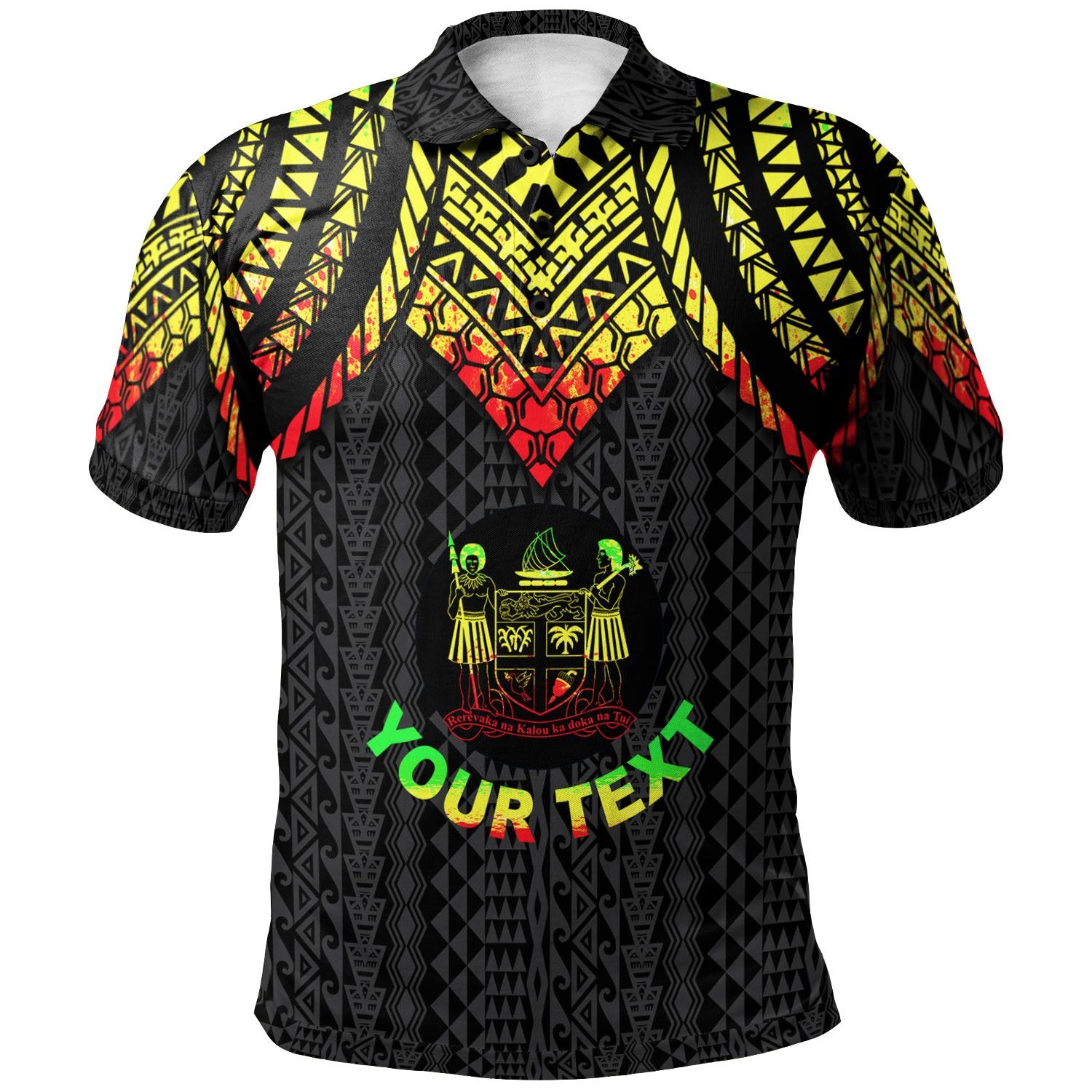 Fiji Custom Polo Shirt Polynesian Armor Style Reagge Unisex Reggae - Polynesian Pride