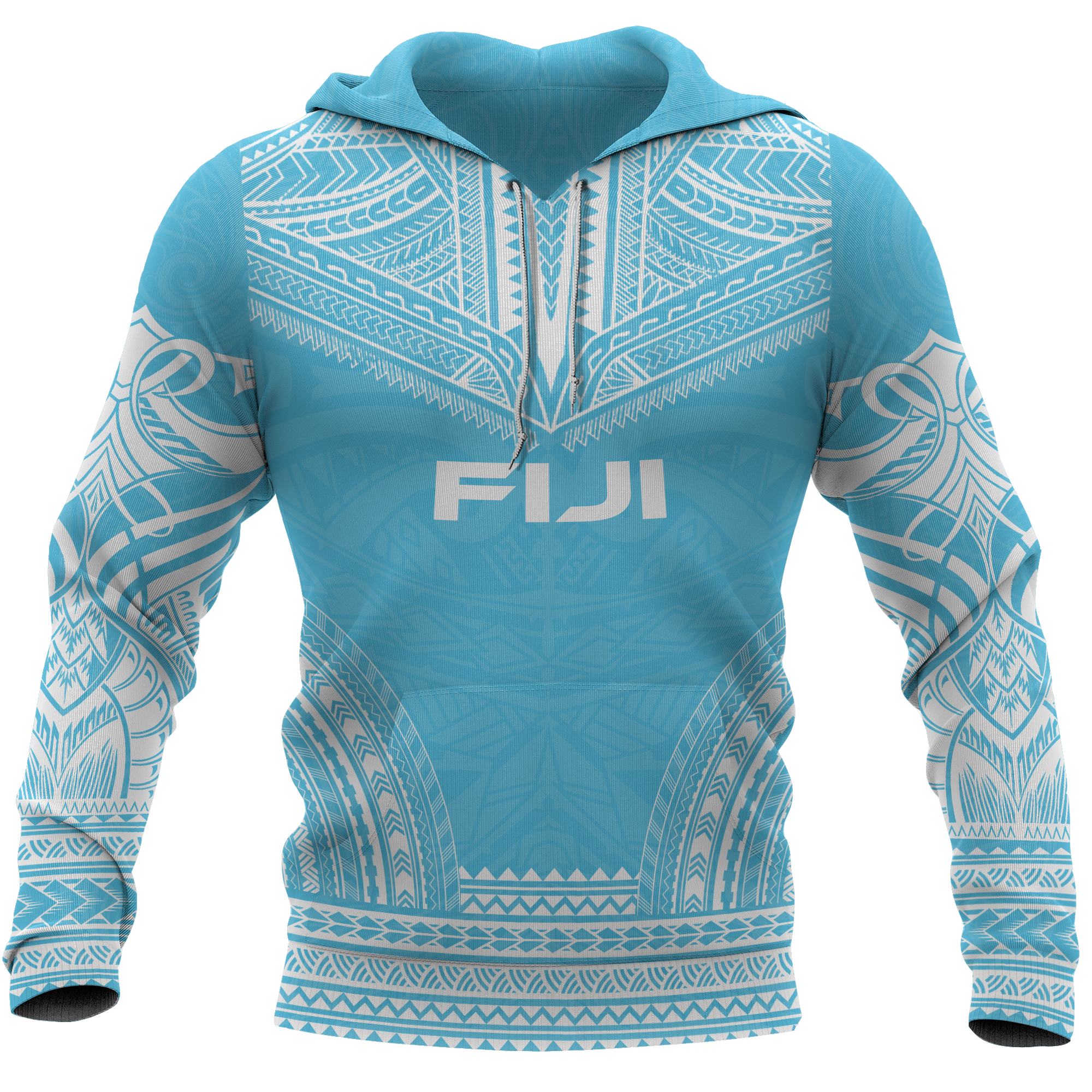 Fiji Polynesian Chief Hoodie Unisex Blue - Polynesian Pride