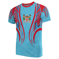 Fiji T Shirt Fijian Coat of Arms Polynesian Stylized Unisex Blue - Polynesian Pride