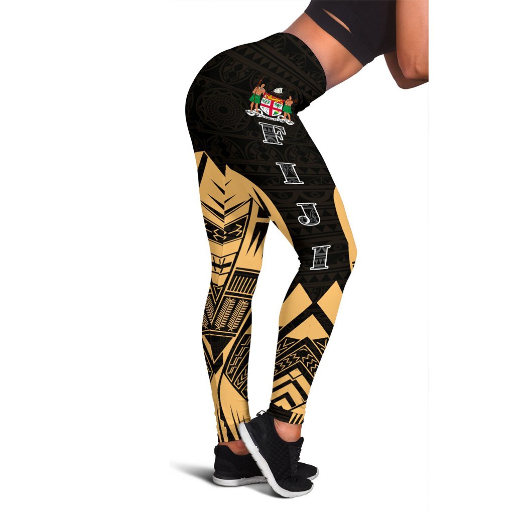 Fiji Polynesian Leggings - Polynesian Tattoo Gold Version Gold - Polynesian Pride