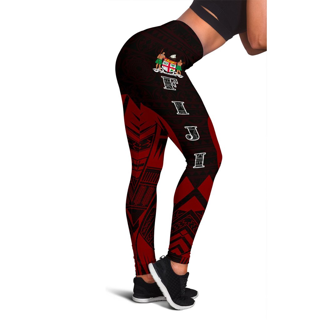 Fiji Polynesian Leggings - Polynesian Tattoo Red Version Red - Polynesian Pride