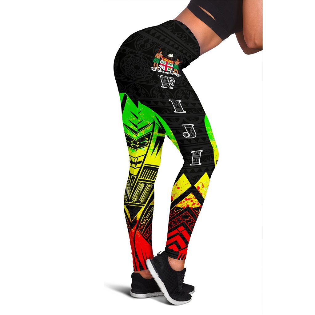 Fiji Polynesian Leggings - Polynesian Tattoo Reggae Version Reggae - Polynesian Pride