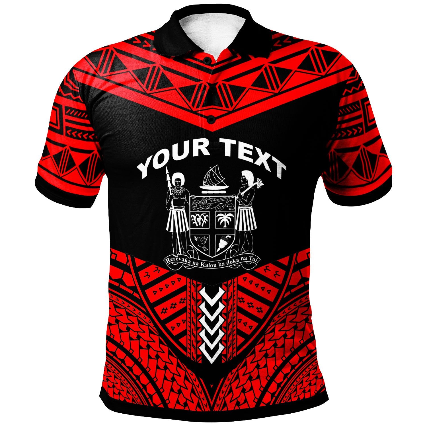 Fiji Custom Polo Shirt Tribal Pattern Cool Style Red Color Unisex Red - Polynesian Pride