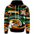 Fiji Hoodie Vortex Style Unisex Green Orange - Polynesian Pride