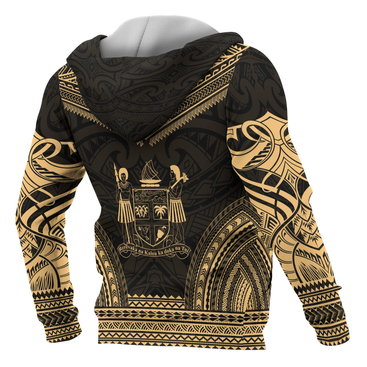 Fiji Polynesian Chief Custom Hoodie Gold Version - Polynesian Pride
