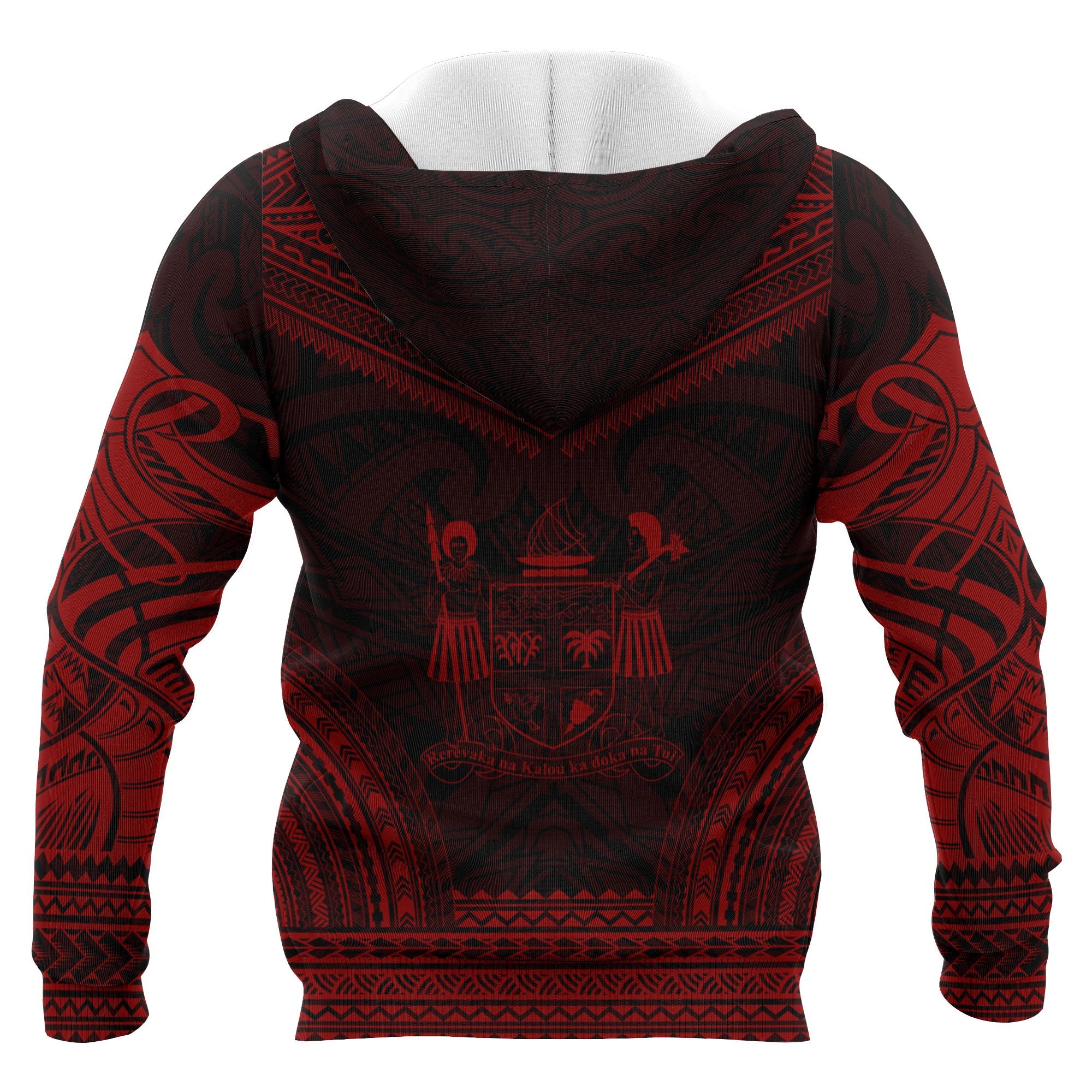 Fiji Polynesian Chief Custom Hoodie Red Version Unisex Red - Polynesian Pride