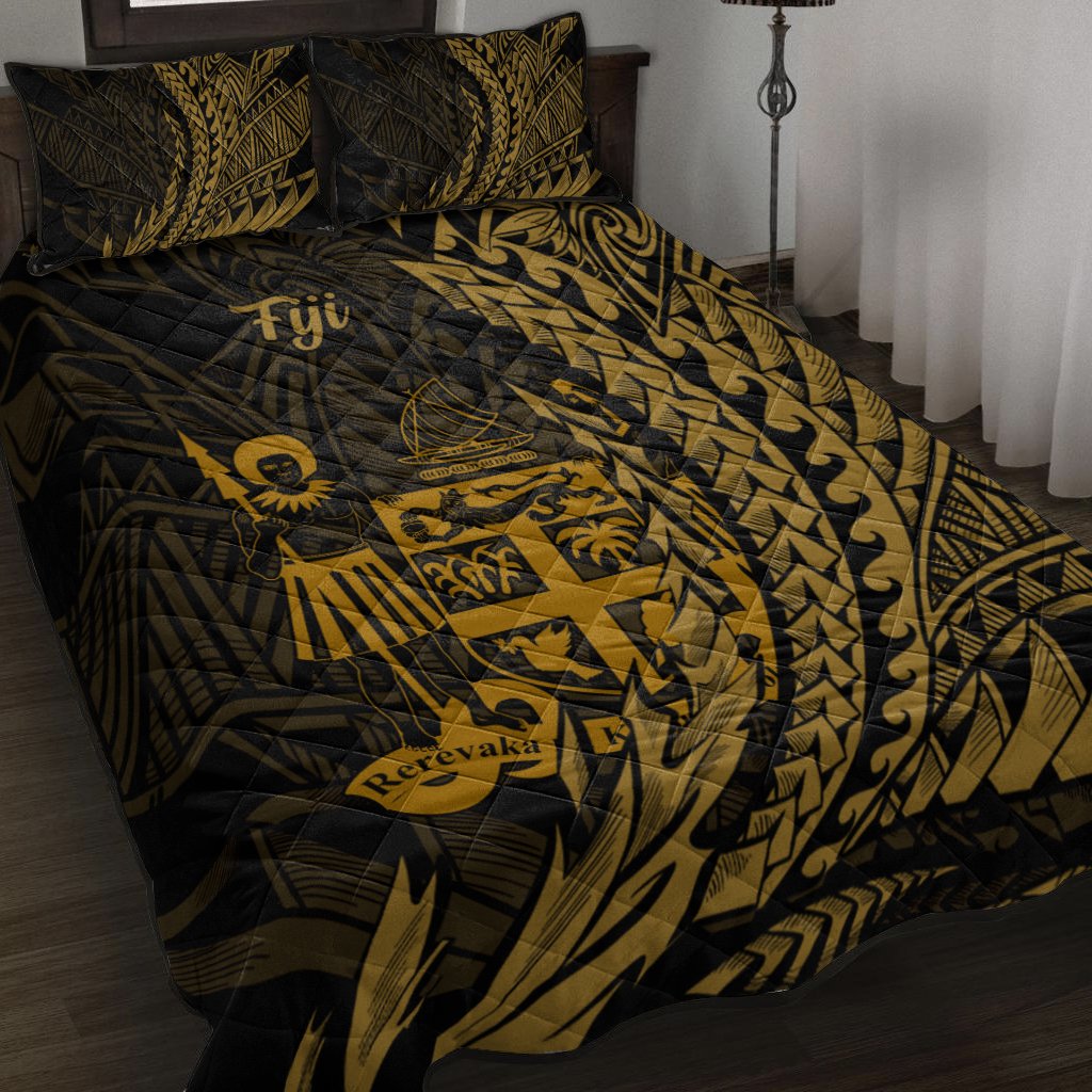 Fiji Quilt Bed Set - Wings Style Black - Polynesian Pride