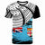 Fiji T Shirt Claws Pattern With Flag Unisex Blue - Polynesian Pride