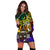 Fiji Women Hoodie Dress - Rainbow Polynesian Pattern Crest - Polynesian Pride