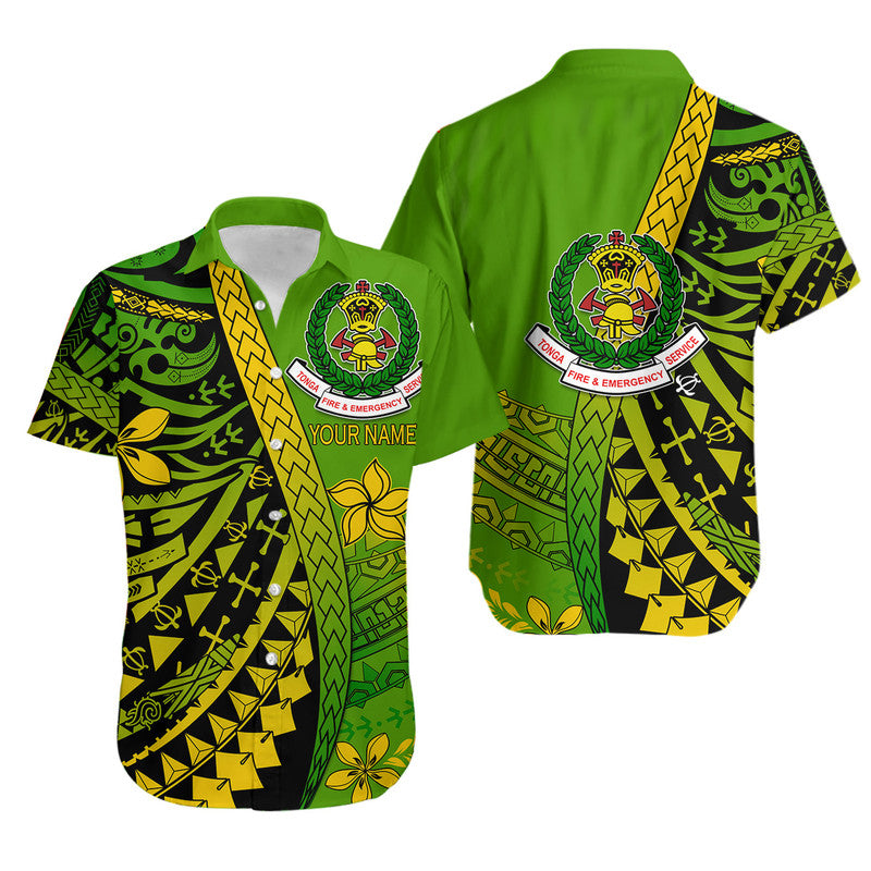 (Custom Personalised) Tonga Fire And Emergency Services Hawaiian Shirt Polynesian Minimalist Style LT9 Unisex Green - Polynesian Pride