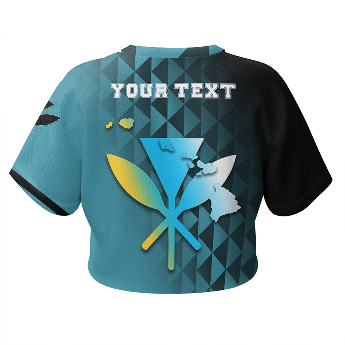 (Personalized) Hawaiian - Kanaka Fish Hook Crop Top T - Shirt - Diamond Style - AH - Polynesian Pride