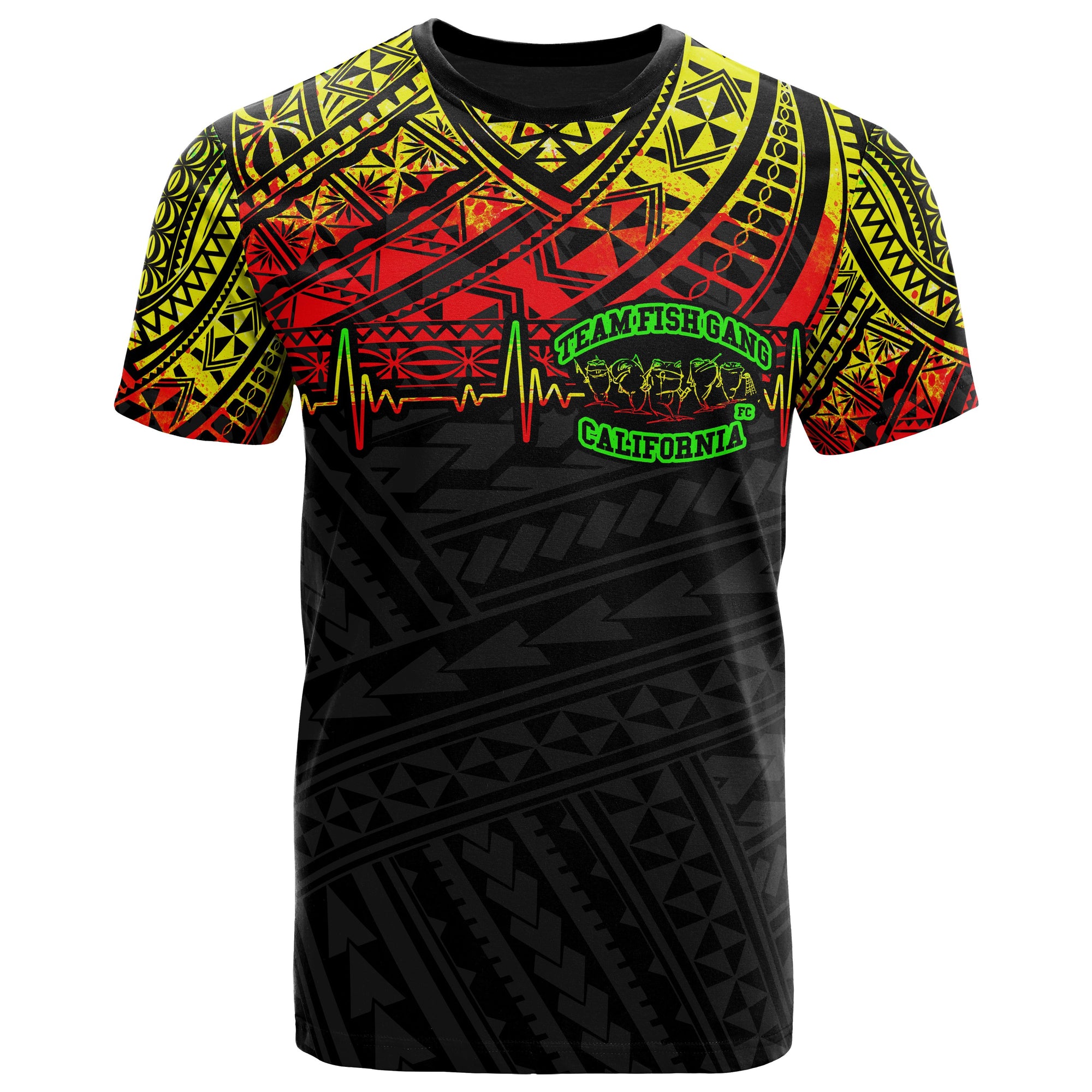 Catching Fishes, Not Feelings Polynesian T Shirt Reggae Heartbeat Style Unisex Black - Polynesian Pride
