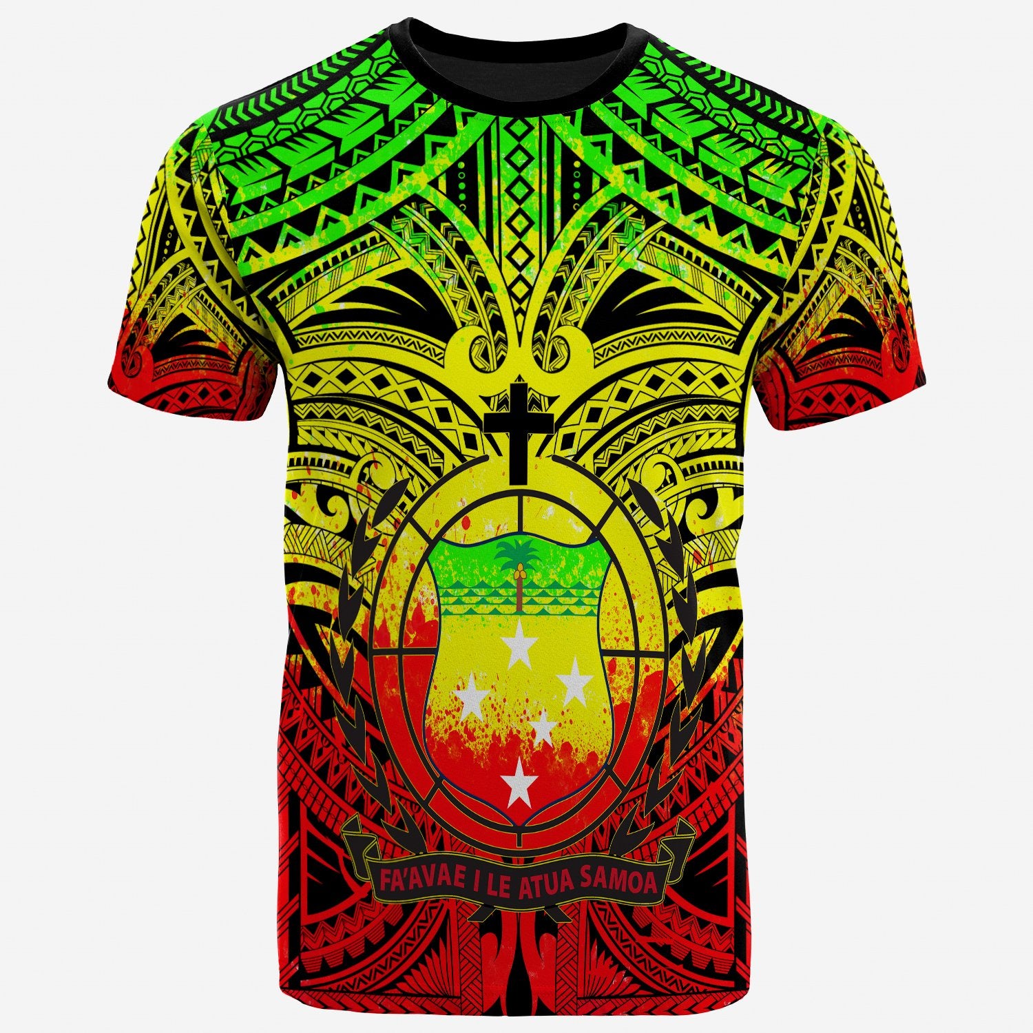 Samoa Premium T Shirt Samoa Coat Of Arms Polynesian Tattoo (Reggae) Unisex Reggae - Polynesian Pride