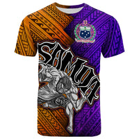 Samoa T Shirt Warrior Style Polynesian Patterns Unisex Orange - Purple - Polynesian Pride