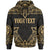 Tonga Custom Hoodie Coat of Arms With Patterns Gold Color Unisex Black - Polynesian Pride